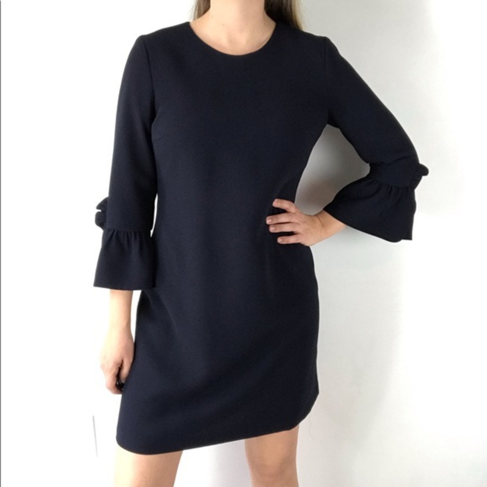 Club Monaco | Archibelle Bell Sleeve Dress — Navy Blue | Size 0